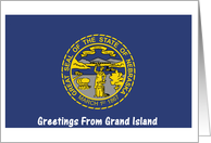 Nebraska - City of Grand Island - Flag - Souvenir card
