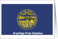 Nebraska - City of Columbus - Flag - Souvenir card