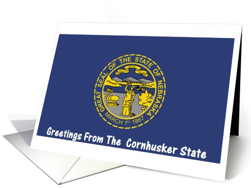 Nebraska - The Cornhusker State - Flag - Souvenir card (560758)