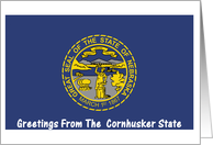 Nebraska - The Cornhusker State - Flag - Souvenir card
