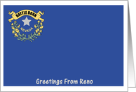 Nevada - City of Reno - Flag - Souvenir Card