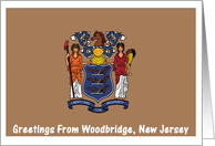 New Jersey - City of Woodbridge - Flag - Souvenir Card