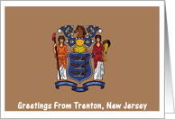 New Jersey - City of Trenton - Flag - Souvenir Card