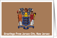 New Jersey - City of Jersey - Flag - Souvenir Card