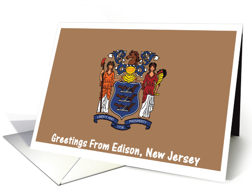 New Jersey - City of Edison - Flag - Souvenir card (561353)