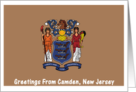 New Jersey - City of Camden - Flag - Souvenir Card