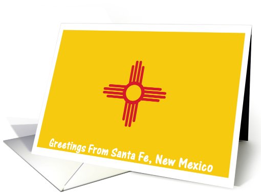 New Mexico - City of Santa Fe - Flag - Souvenir card (561392)