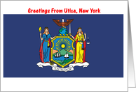 New York - City of Utica - Flag - Souvenir Card