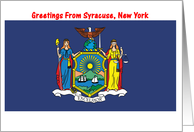 New York - City of Syracuse - Flag - Souvenir Card