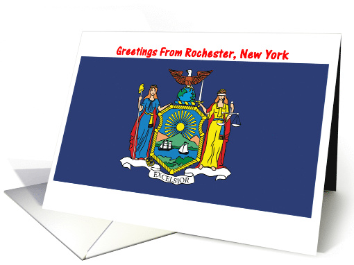 New York - City of Rochester - Flag - Souvenir card (561458)