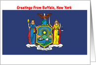 New York - City of Buffalo - Flag - Souvenir Card