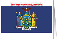 New York - City of Albany - Flag - Souvenir Card