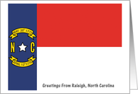 North Carolina - City of Raleigh - Flag - Souvenir Card