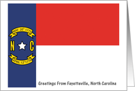North Carolina - City of Fayetteville - Flag - Souvenir Card