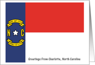 North Carolina - City of Charlotte - Flag - Souvenir Card