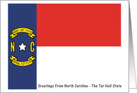 North Carolina - The Tar Hell State - Flag - Souvenir Card
