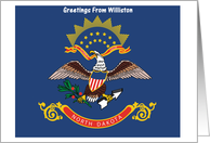 North Dakota - City of Williston - Flag - Souvenir Card