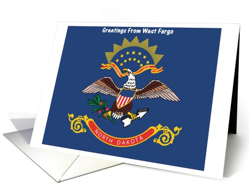North Dakota - City of West Fargo - Flag - Souvenir card (562542)