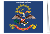 North Dakota - City of Fargo - Flag - Souvenir Card