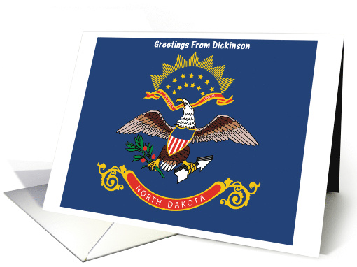 North Dakota - City of Dickinson - Flag - Souvenir card (562564)