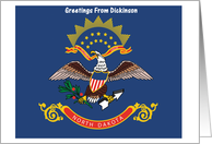 North Dakota - City of Dickinson - Flag - Souvenir Card