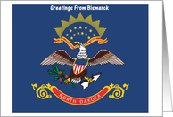 North Dakota - City of Bismarck - Flag - Souvenir Card