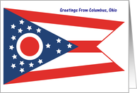 Ohio - City of Columbus - Flag - Souvenir Card