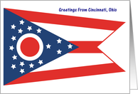 Ohio - City of Cincinnati - Flag - Souvenir Card