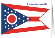 Ohio - City of Lorain - Flag - Souvenir Card