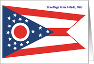Ohio - City of Toledo - Flag - Souvenir Card
