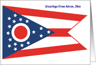 Ohio - City of Akron - Flag - Souvenir Card