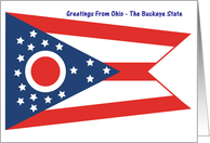 Ohio - The Buckeye State - Flag - Souvenir Card