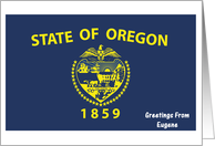 Oregon - City of Eugene - Flag - Souvenir Card