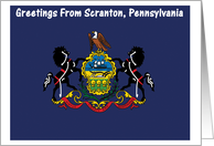 Pennsylvania - City of Scranton - Flag - Souvenir Card