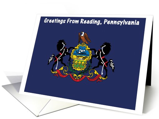 Pennsylvania - City of Reading - Flag - Souvenir card (563100)