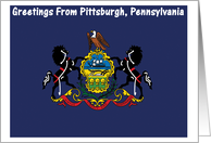 Pennsylvania - City of Pittsburgh - Flag - Souvenir Card