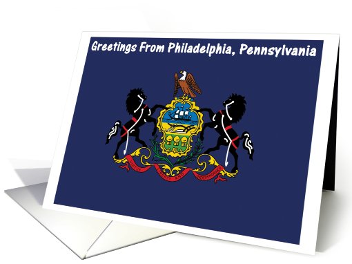 Pennsylvania - City of Philadelphia - Flag - Souvenir card (563105)