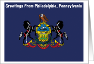 Pennsylvania - City of Philadelphia - Flag - Souvenir Card