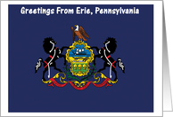 Pennsylvania - City of Erie - Flag - Souvenir Card