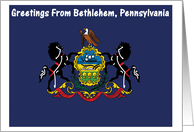 Pennsylvania - City of Bethlehem - Flag - Souvenir Card