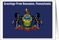 Pennsylvania - Town of Bensalem - Flag - Souvenir Card