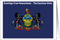 Pennsylvania - The Keystone State - Flag - Souvenir Card