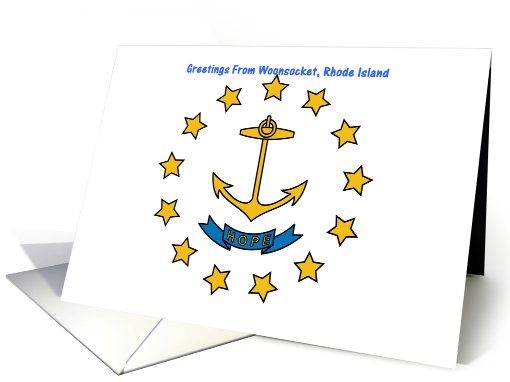 Rhode Island - City of Woonsocket - Flag - Souvenir card (563185)