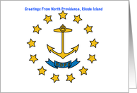 Rhode Island - City of North Providence - Flag - Souvenir Card