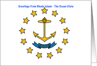 Rhode Island - The Ocean State - Flag - Souvenir Card