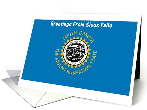 South Dakota - City of Sioux Falls - Flag - Souvenir card (563948)
