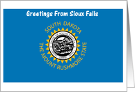 South Dakota - City of Sioux Falls - Flag - Souvenir Card