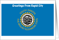South Dakota - City of Rapid City - Flag - Souvenir Card