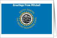 South Dakota - City of Mitchell - Flag - Souvenir Card