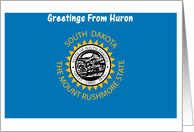 South Dakota - City of Huron - Flag - Souvenir Card